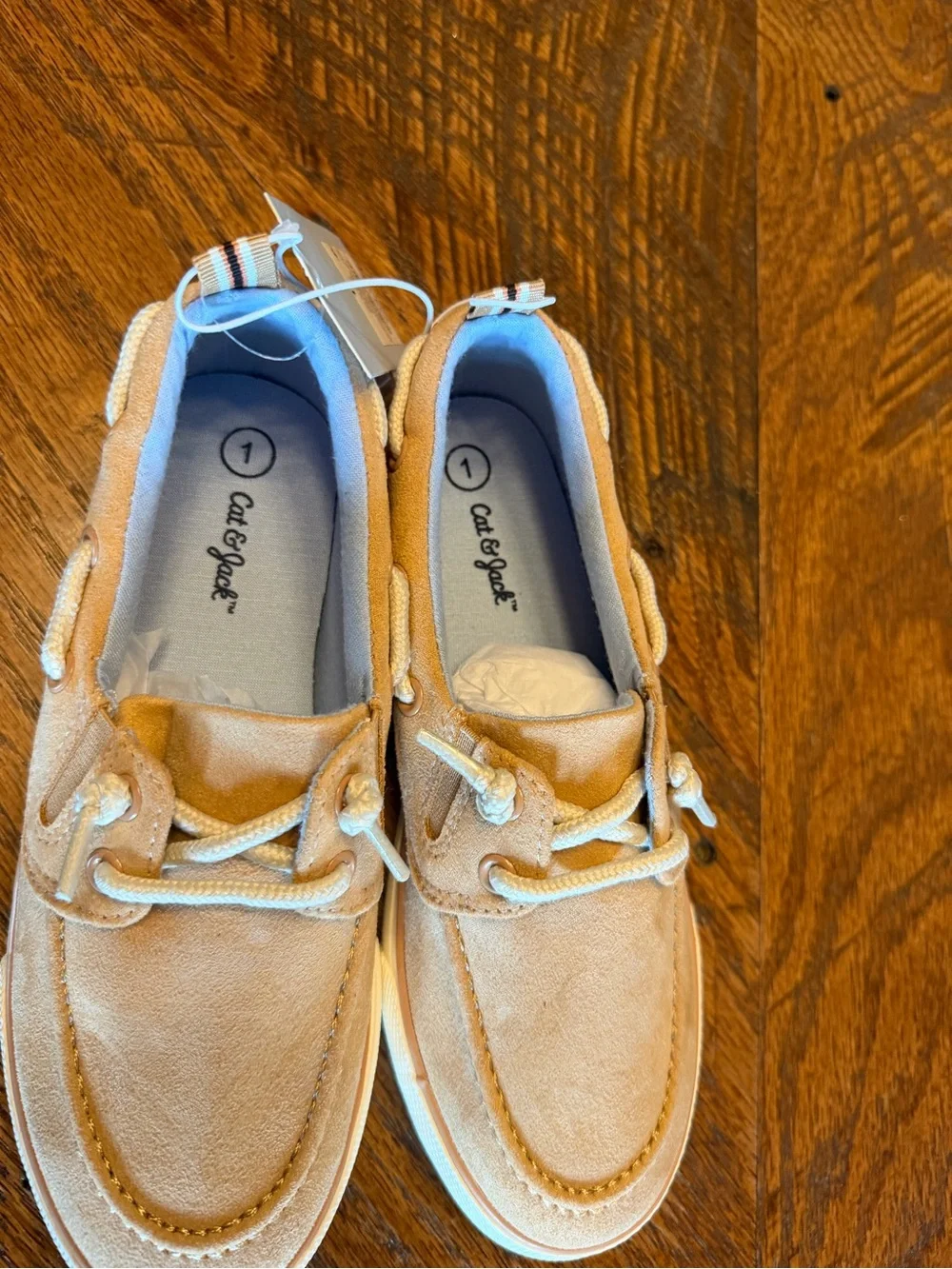 Cat & Jack Kids Tan Suede Boat Shoes